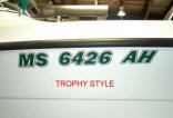 Custom Boat Registration Numbers from the Vinyl Approach in Worcester, Massachusetts