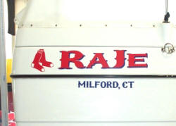 Red Sox Font Custom Boat Transom Logo
